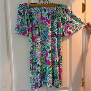 Lilly Pulitzer Pink, Teal & Green Floral Dress
